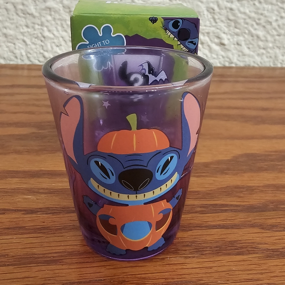 4/$10 Stitch Shot Glass NEW Disney Lilo Pumpkin Halloween Mystery